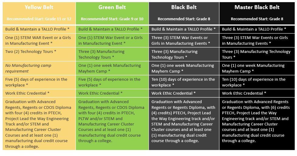 Belt Certification Levels